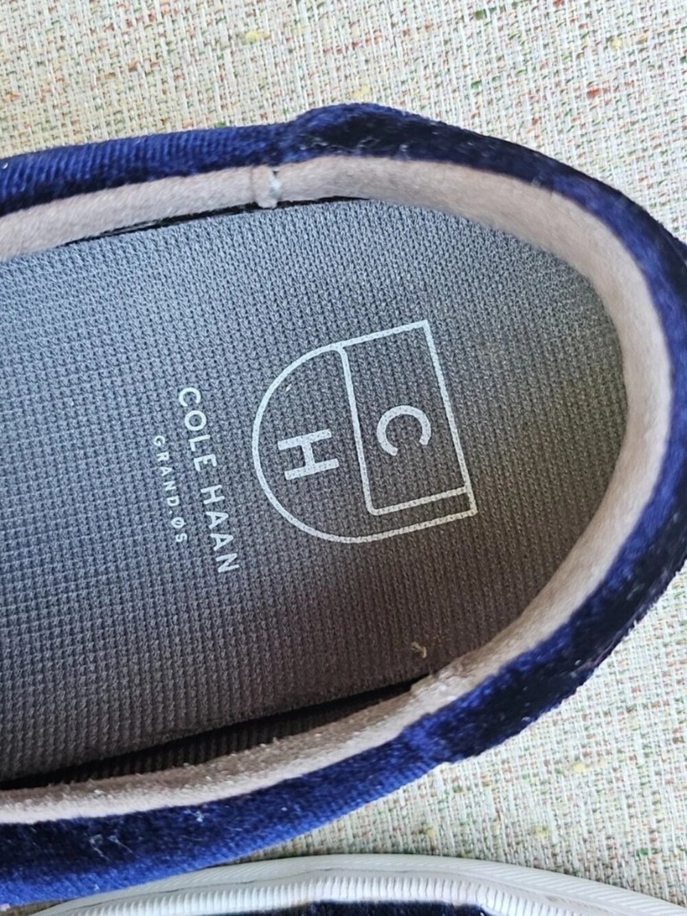 Cole Haan Women Shoes navy Blue Velvet Upper Lace Up Sneaker Size 8.5 WO - Picture 11 of 12